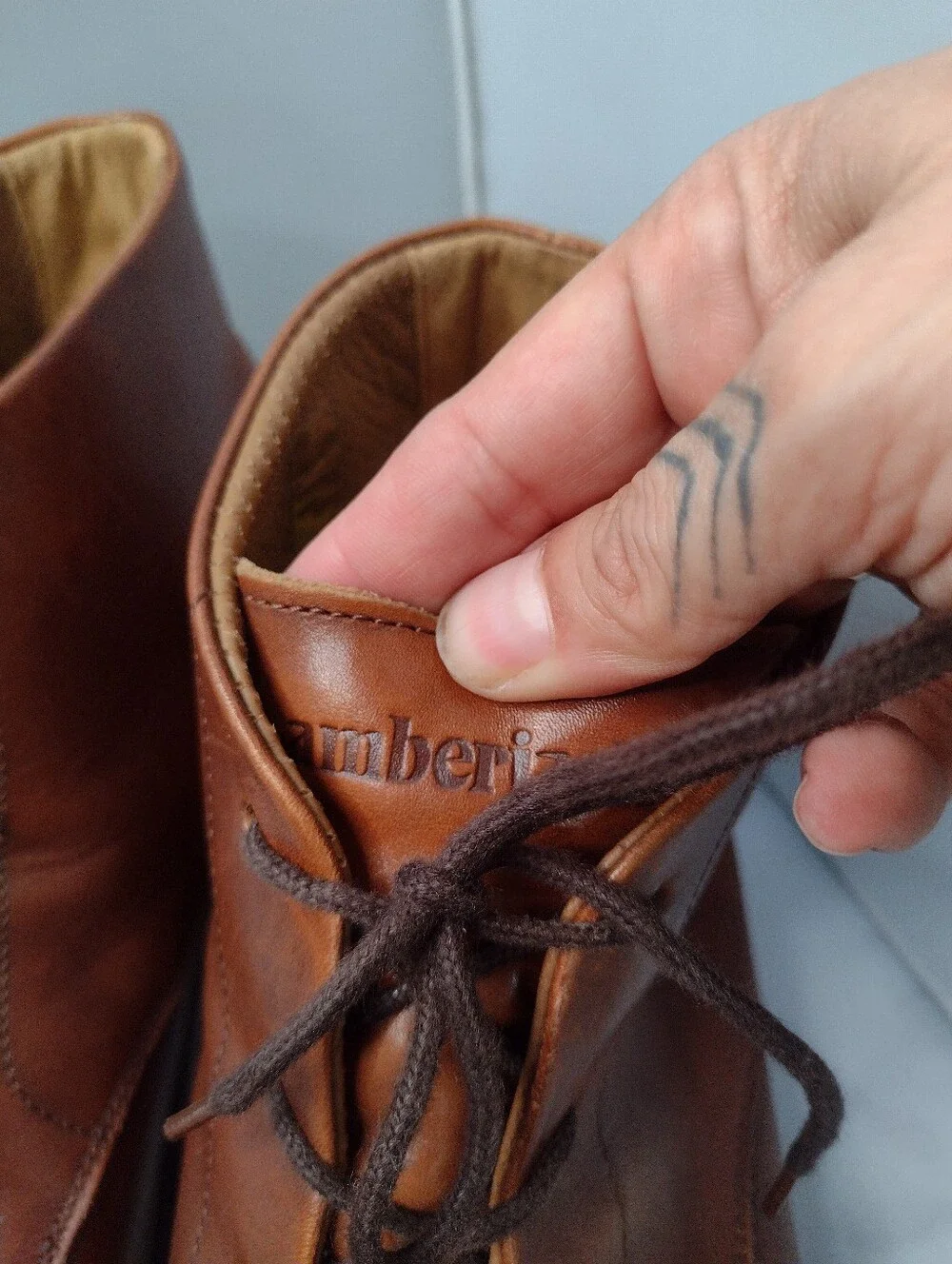 Amberjack Chelsea Brown Leather Chukka  Boots 12 Brown Chestnut Lace